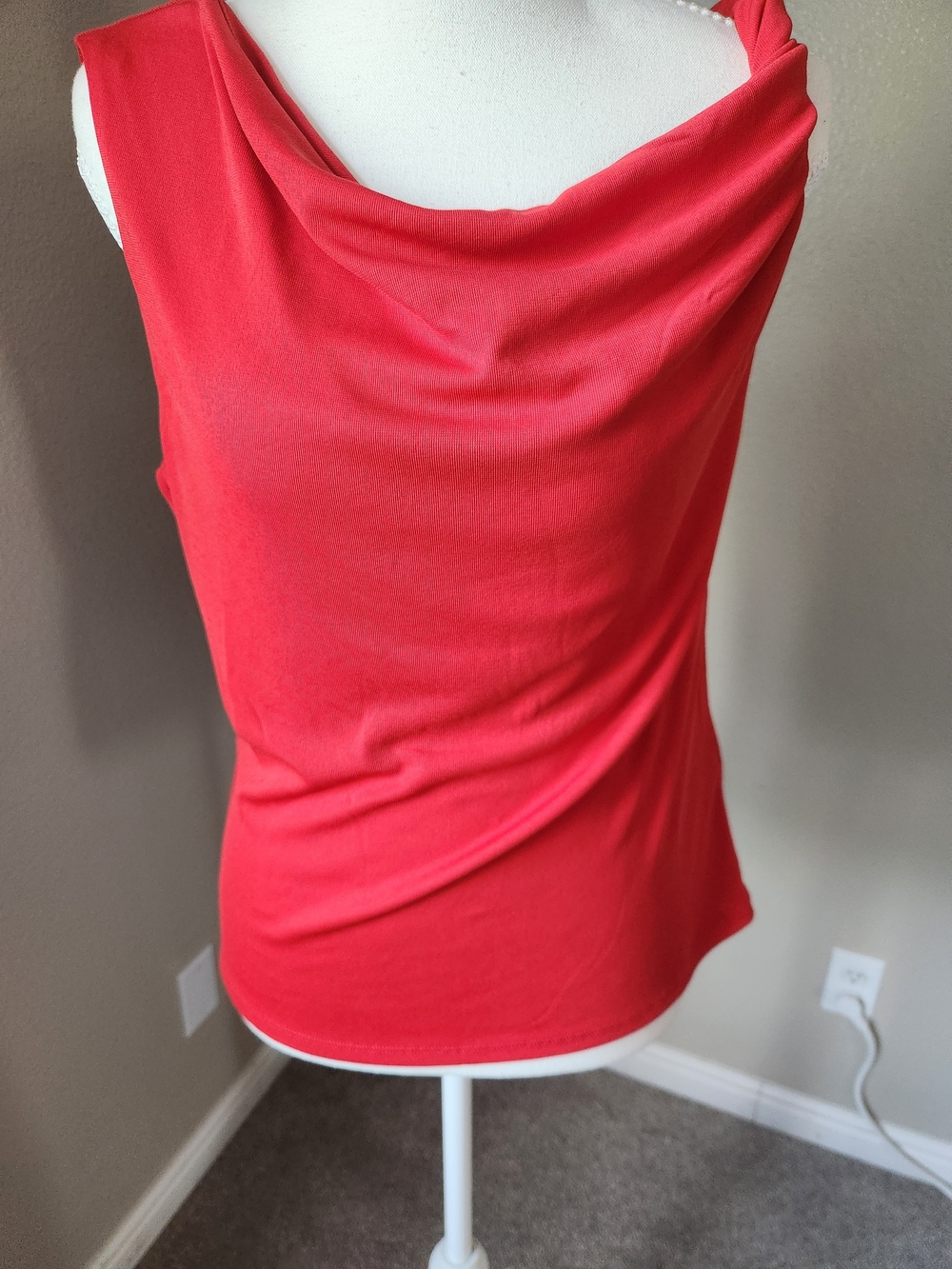 H&M Coral Draped Neck Sleeveless Cami